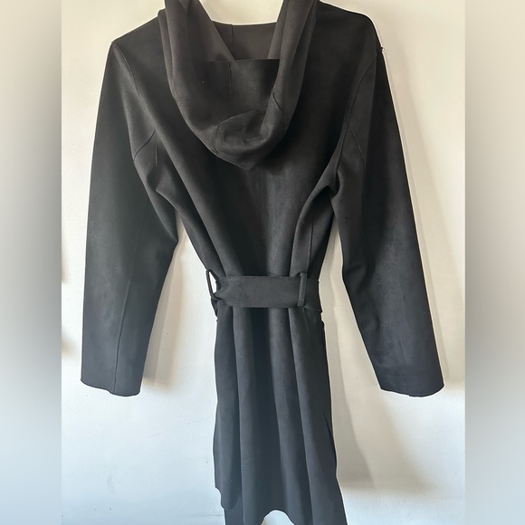 Zara Microsuede Black Coat - Picture 2 of 2